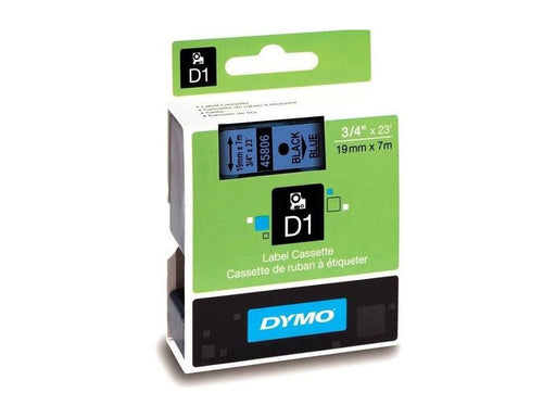 Dymo 45806, D1 Tape,19mm x 7m, Black on Blue - Altimus