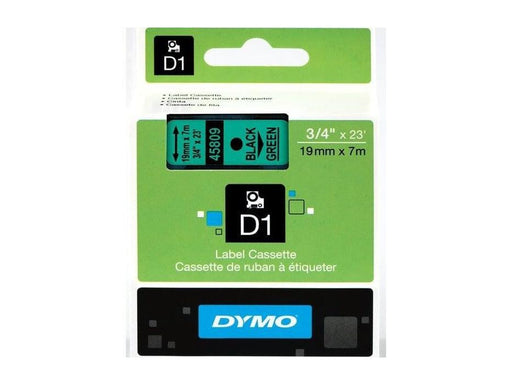 Dymo 45809, D1 Tape,19mm x 7m, Black on Green - Altimus