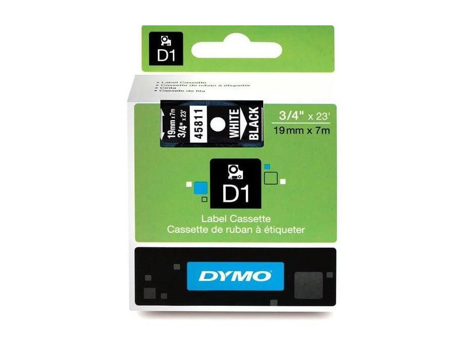 Dymo 45811, D1 Tape,19mm x 7m, White on Black - Altimus