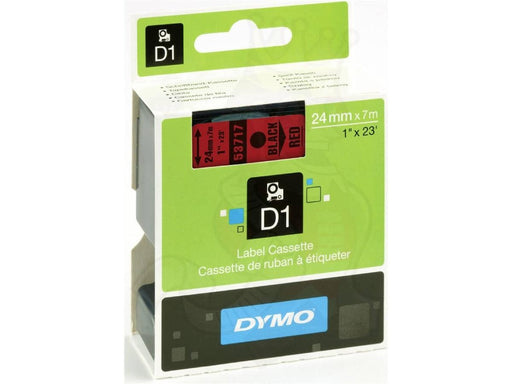 Dymo 53717, D1 Tape, 24mm x 7m, Black on Red - Altimus