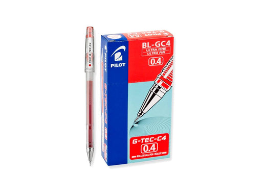 Pilot GTec C4 Gel Ink Rolling Ball Pens, Ultra Fine Point (0.4mm),Red 12 Pcs/box - Altimus