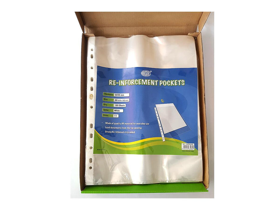 Re-inforcement Pocket A4, 60 Microns, 100/box - FSRP06MMGR - Altimus