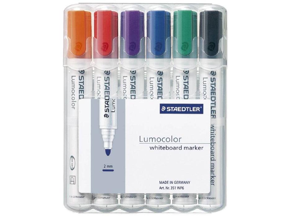 Staedtler 351B Bullet Tip White Board marker, Assorted (Pack of 6) - Altimus