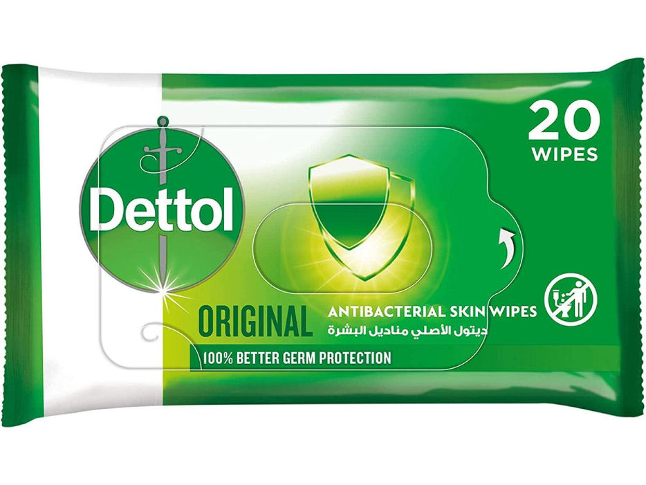 Dettol Anti-Bacterial Wet Wipes, Original, 20 Wipes/Pack - Altimus