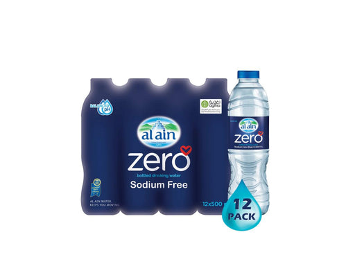 Al Ain Bottled Drinking Water Zero Sodium 500ml, Pack of 12 - Altimus