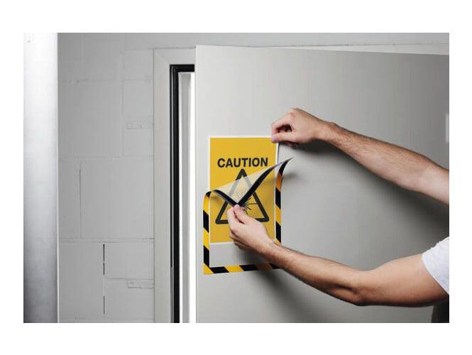 Durable Duraframe Security, Magnetic Frame A4, 5/pack, Black-Yellow - Altimus