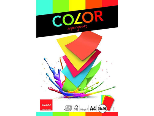 Elco A4 Office Color Paper, 80gsm, 200 Sheets - Assorted Colours - Altimus