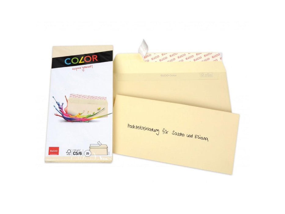 Elco C5/6 Envelope with Adhesive Closure, 100gsm, 25pcs/pack - Cream/Beige - Altimus