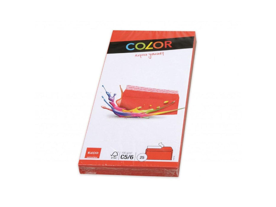Elco C5/6 Envelope with Adhesive Closure, 100gsm, 25pcs/pack - Red - Altimus