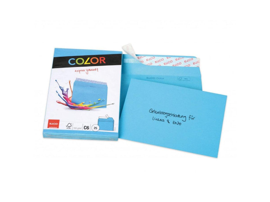 Elco C6 Envelope with Adhesive Closure, 100gsm, 25pcs/pack - Blue - Altimus