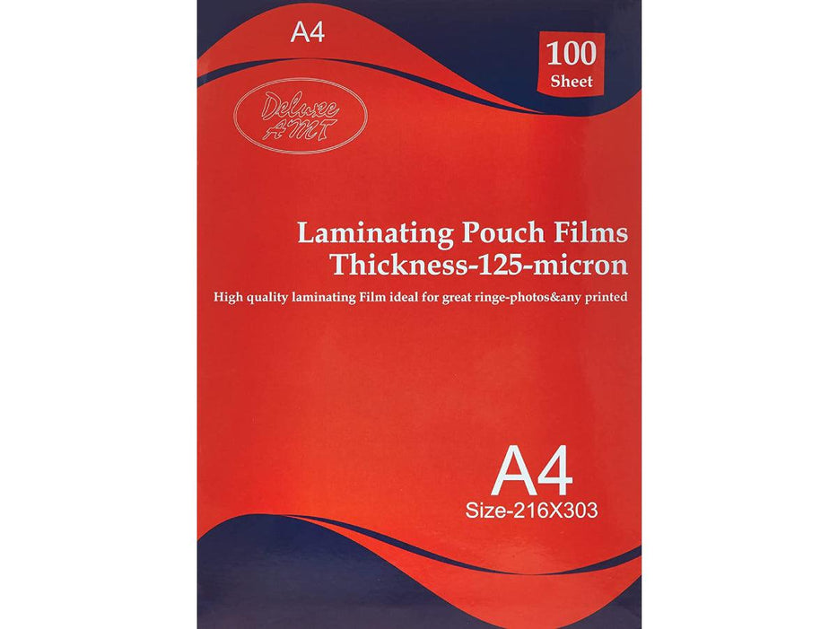 Deluxe A4 Laminating Pouch Films, 125 Microns, 216x303mm, 100/pack - Altimus