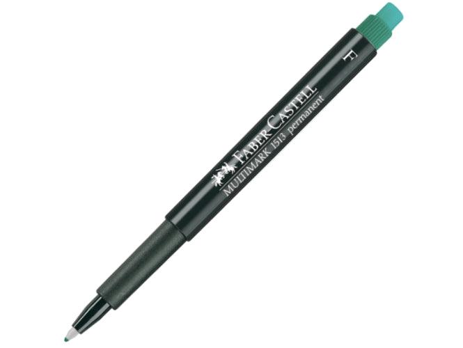 Faber Castell Multimark 1513 Permanent Fine 0.6mm, Green - Altimus