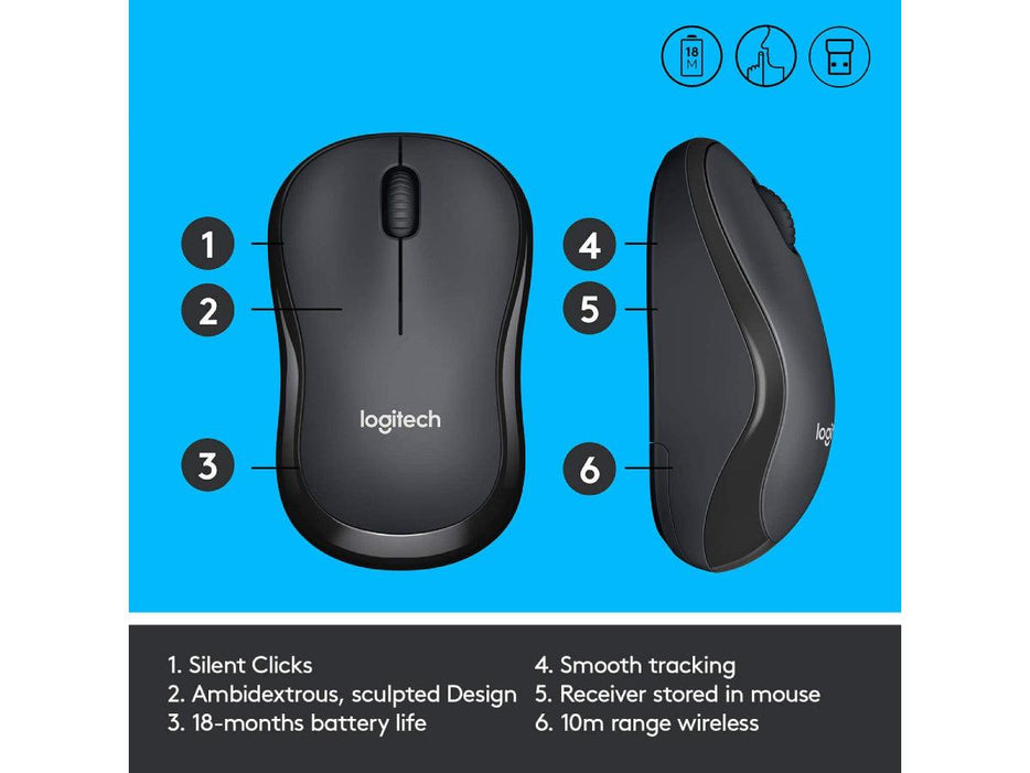 Logitech M220 Wireless Mouse, Black - Altimus