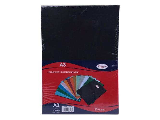 Deluxe A3 Embossed Leather Board Binding Cover, 100/pack, Black - Altimus