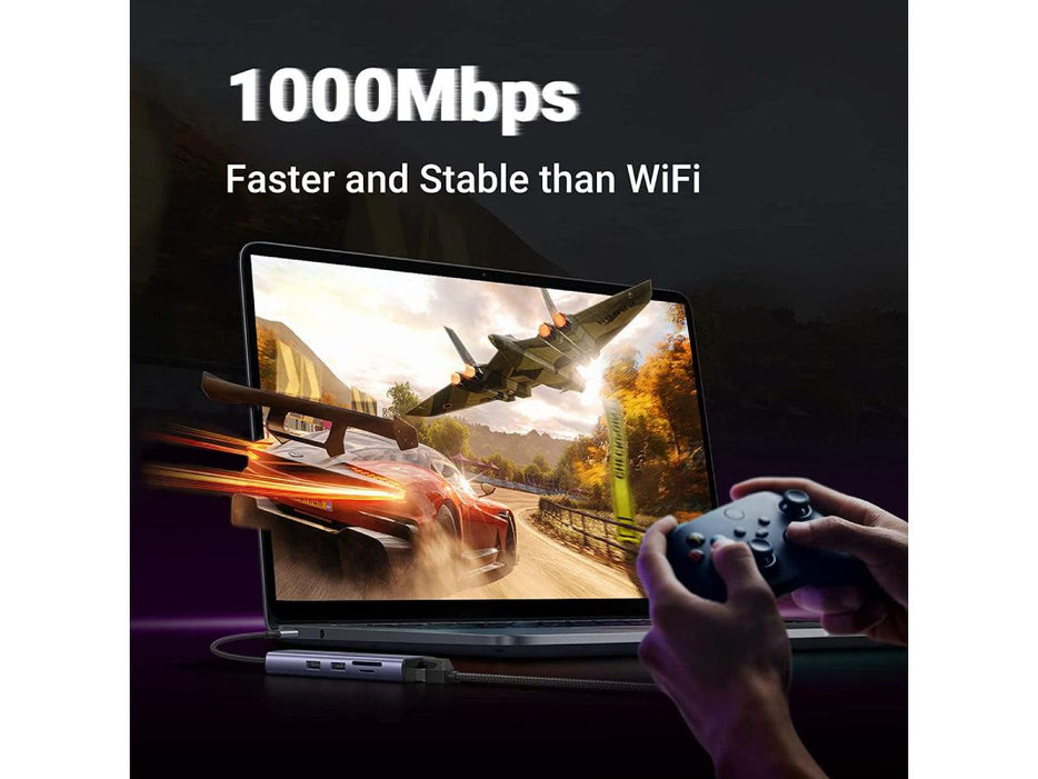 UGREEN 7-in-1 USB C Hub 4K@60Hz Type C to HDMI Dongle with Gigabit Ethernet, USB 3.0 Ports, 100W Power - Altimus