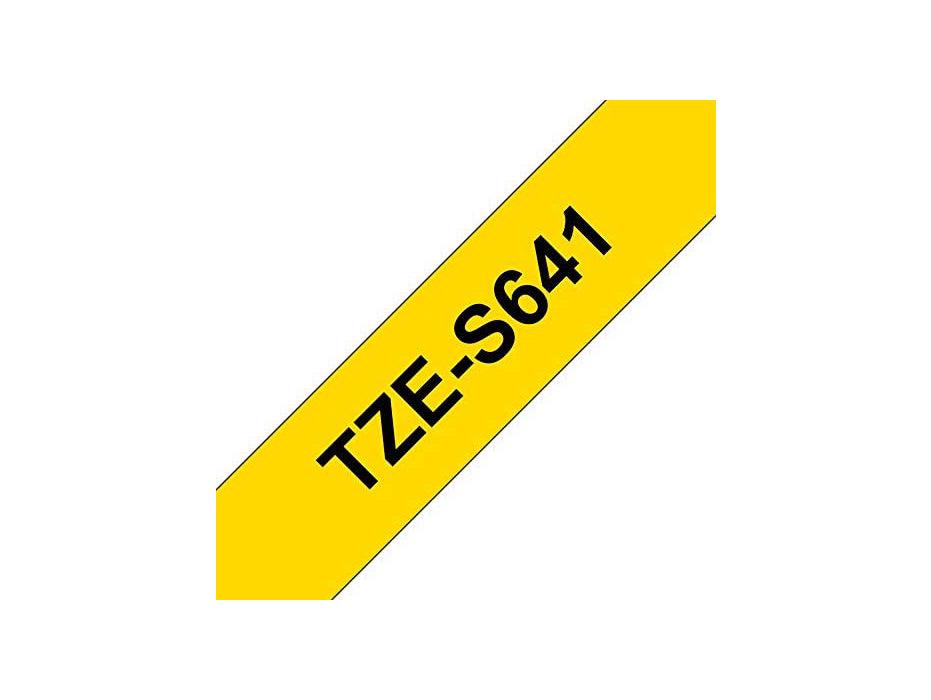 Brother P-touch 18mm TZ-S641 Strong Adhesive Tape, Black on Yellow - Altimus