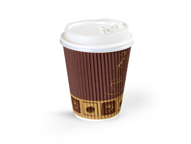 Falcon Rippled Paper Cup with Lid, 8oz. 50pcs/pack - Altimus