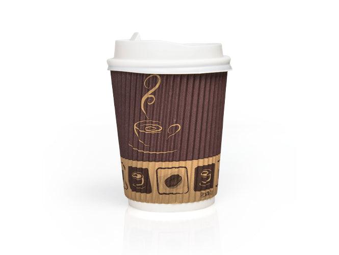 Falcon Rippled Paper Cup with Lid, 8oz. 50pcs/pack - Altimus