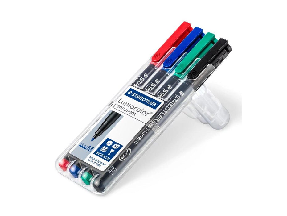 Staedtler 317 Lumocolor Permanent Universal Pen M, Assorted (Pack of 4) - Altimus