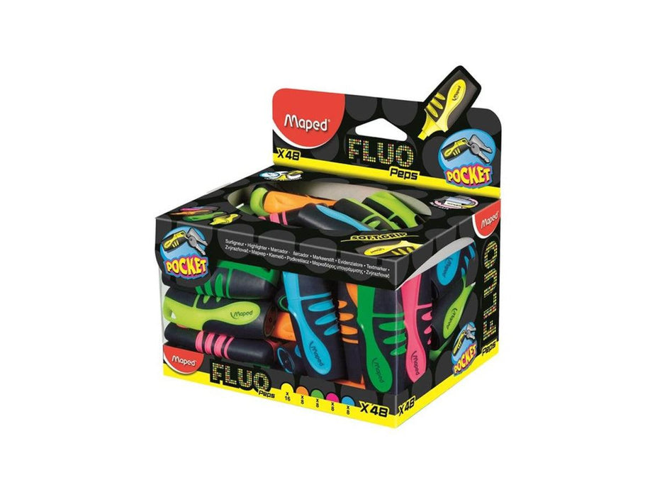 Maped Pocket Soft Highlighter - Assorted Color, (Pack of 48) - Altimus