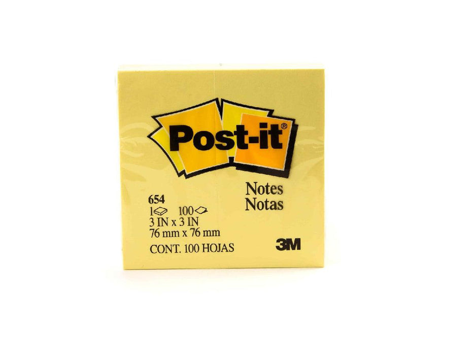 3M Post-It Notes Canary Yellow 654 3inX3in - Altimus