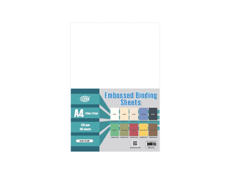 A4 Embossed Leather Board Binding Cover 100/Pack White - Altimus