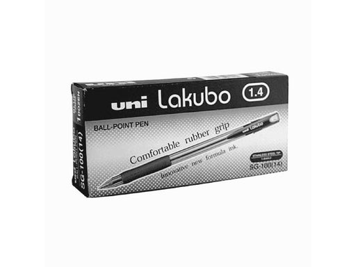 Uni Lakubo Ballpoint Pen 1.4mm, Black, 12 pcs/Box - Altimus