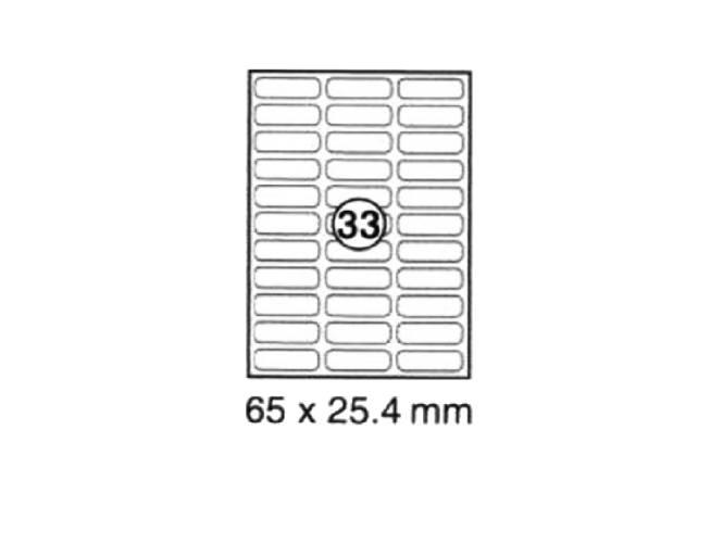 xel-lent 33 labels-sheet, rounded corners, 65 x 25.4 mm, 100 sheets-pack - Altimus