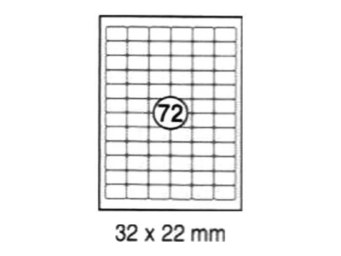 xel-lent 72 labels-sheet, rounded corners, 32 x 22 mm, 100sheets/pack - Altimus