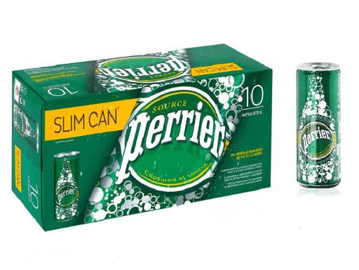Perrier Natural Sparkling Mineral Water Cans 250ml x Pack of 10 - Altimus