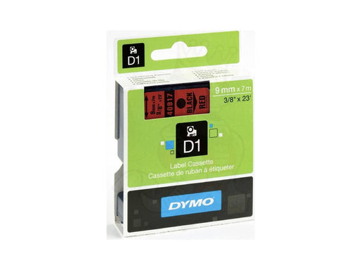 Dymo 40917, D1 Tape,9mm x 7m, Black on Red - Altimus