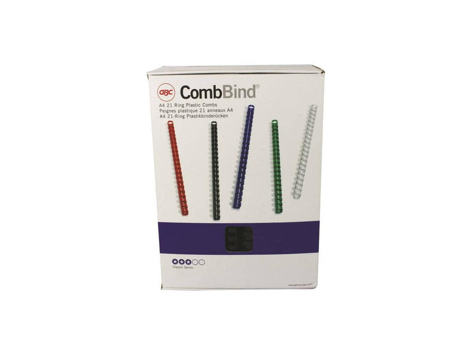 GBC 22mm Comb Binding Rings, Round Black, 50/box (4028602) - Altimus