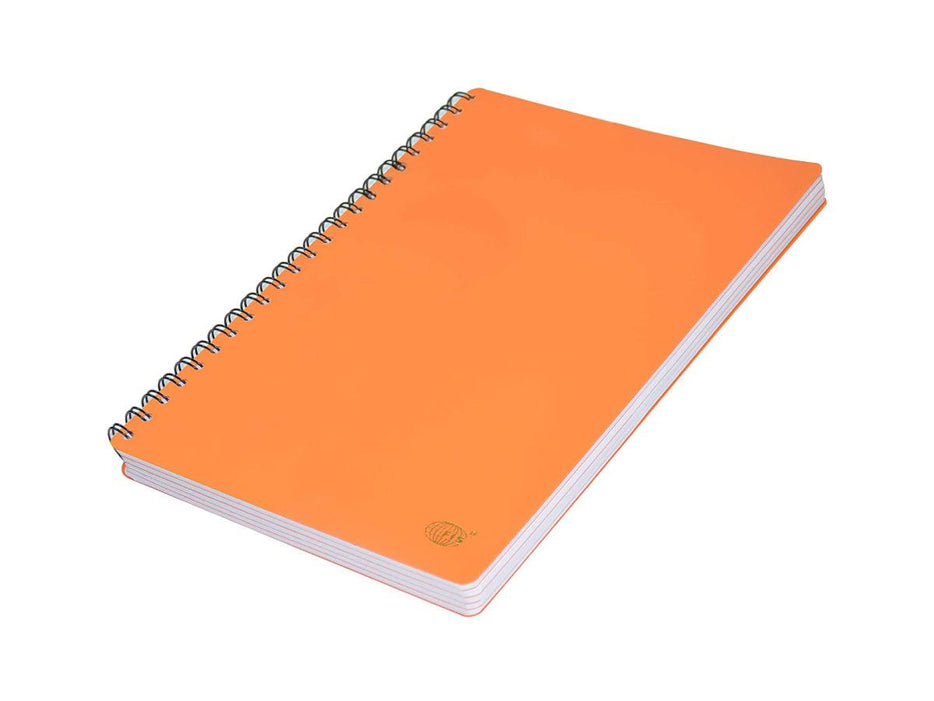 University Book, 5 Subject, A4, PP Neon Hard Cover, 200/Sheets, Saffron - FSUB5SPPSA - Altimus