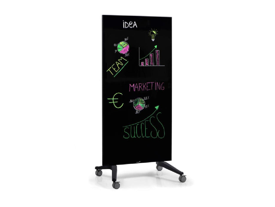 Legamaster Mobile GlassBoard Black 90 x 175cm Part No. 7-105200 - Altimus