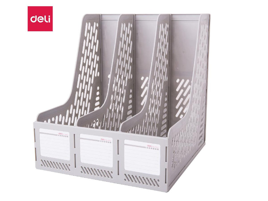 Deli E9845 Plastic Magazine Holder, Grey - Altimus