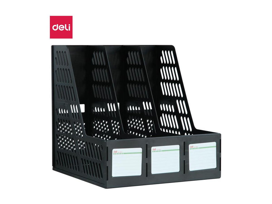 Deli E9833 Plastic Magazine Holder, Black - Altimus