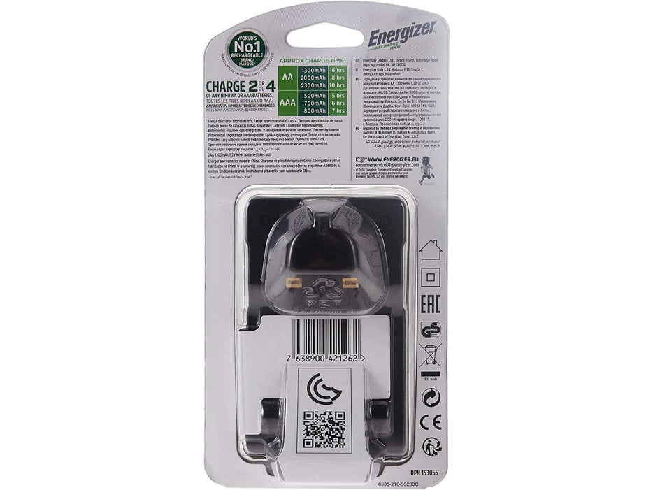 Energizer Battery Charger with 2 AA Rechargeable Batteries - Altimus