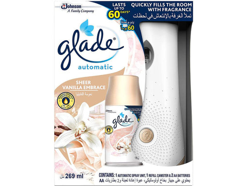Glade Automatic Spray Holder and Sheer Vanilla Embrace Refill Starter Kit - Altimus