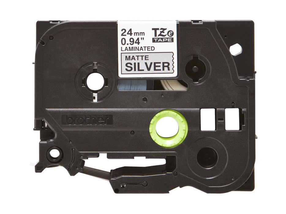Brother P-Touch 24MM TZ-M951 Laminated Tape, 8 m, Black on Matt Silver - Altimus