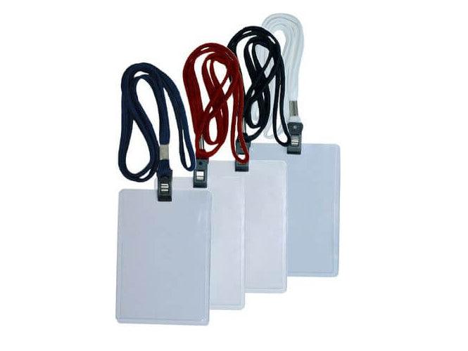 Vertical Name Badge Holders With Round Lanyard #9815 (FSNA09815BK) - Altimus
