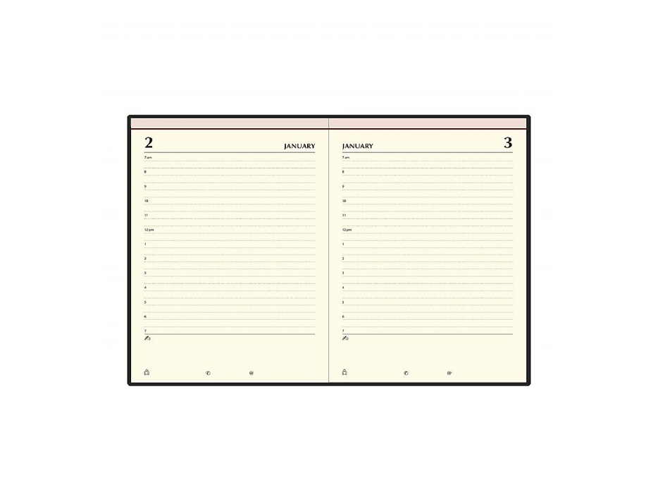 A5 Undated Any Year Diary Italian PU Material Cover, Black Colour (FSDIUD3813) - Altimus