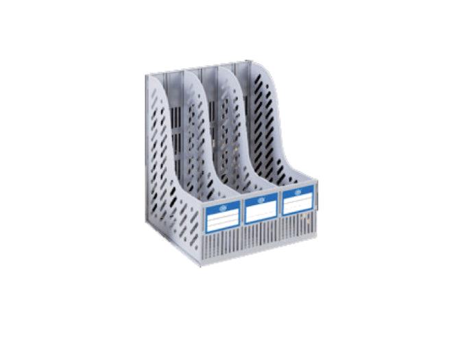 3 Racks Plastic Magazine Holder, Grey (20325) - Altimus