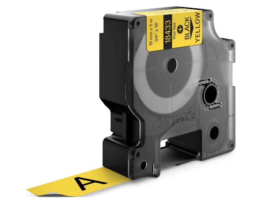 Dymo Rhino 18433 Vinyl 19mm Black on Yellow Tape - Altimus