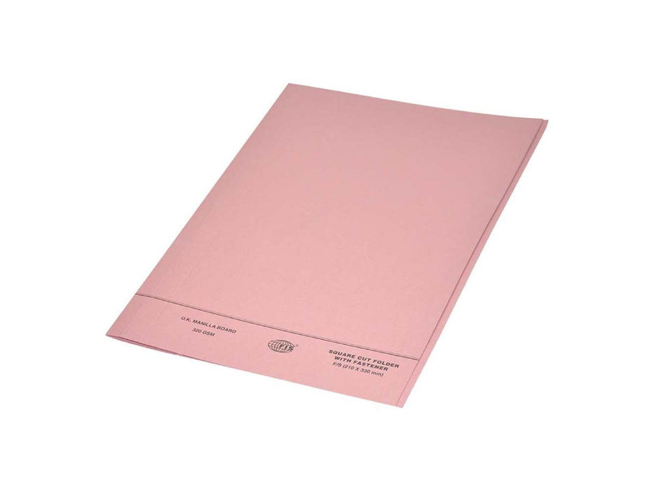 Square Cut Folder FS With Fastener, Pink - Altimus