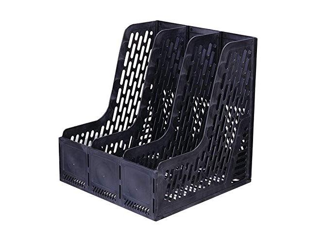 Deli E9845 Plastic Magazine Holder, Black - Altimus