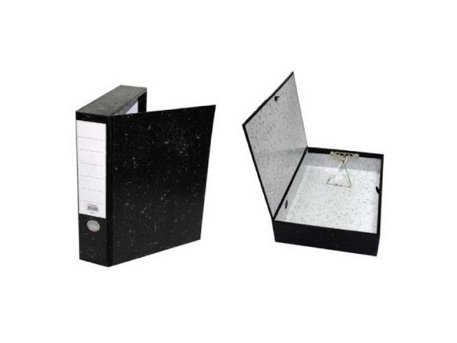 Deluxe Laminated Rigid Closed Box File, F/S, Black - Altimus