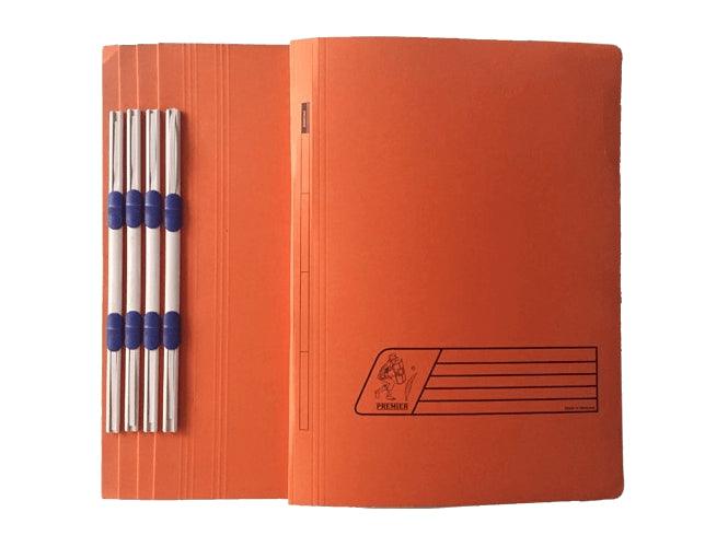 Premier Flat File with Plastic Bar, 5/pack, Orange - Altimus