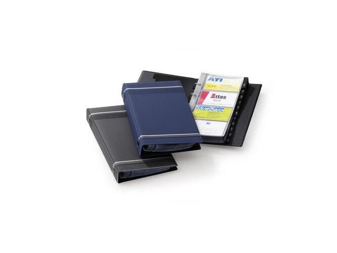 Durable Visifix Business Card Ring Binder for 200 Cards, 25 x 14 cm, 25 Pockets, Blue - Altimus