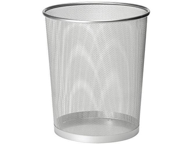 Deluxe Metal Mesh Waste Bin, Round, Medium, Silver - Altimus