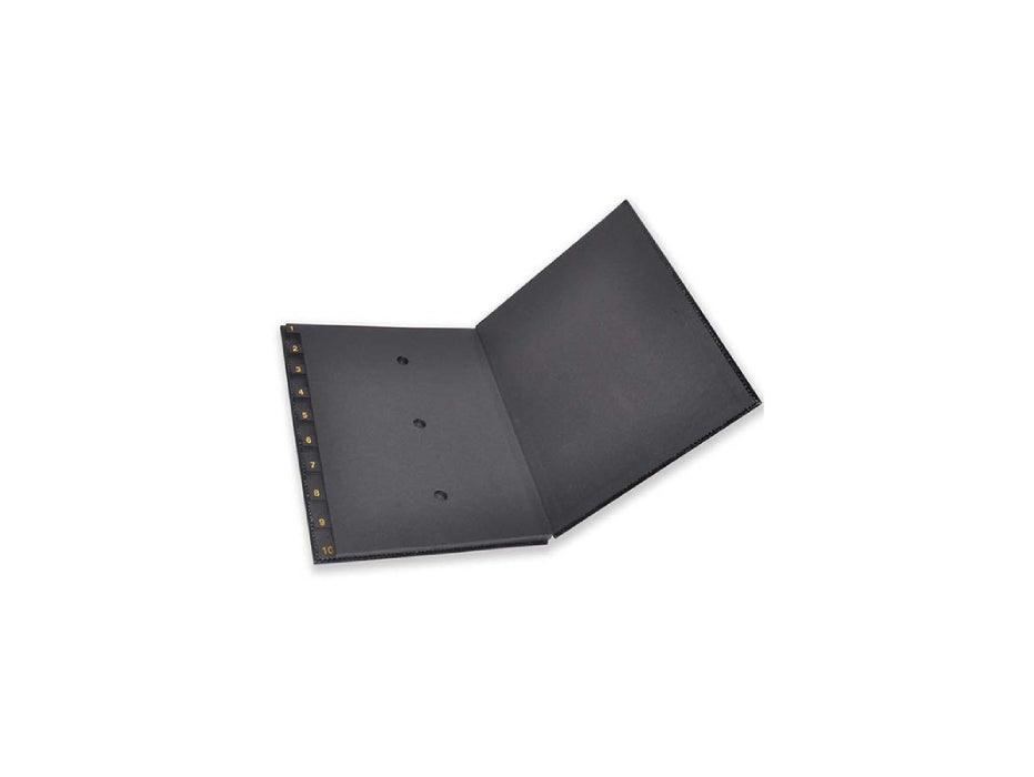 Signature Book 10-Divisions Bonded Leather, Black - Altimus